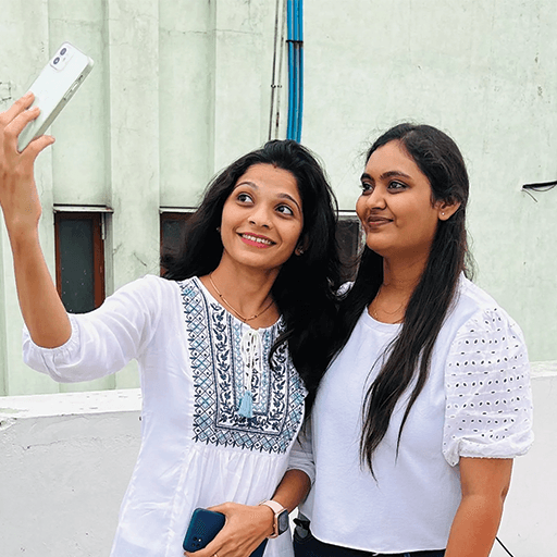 Selfie of two girls